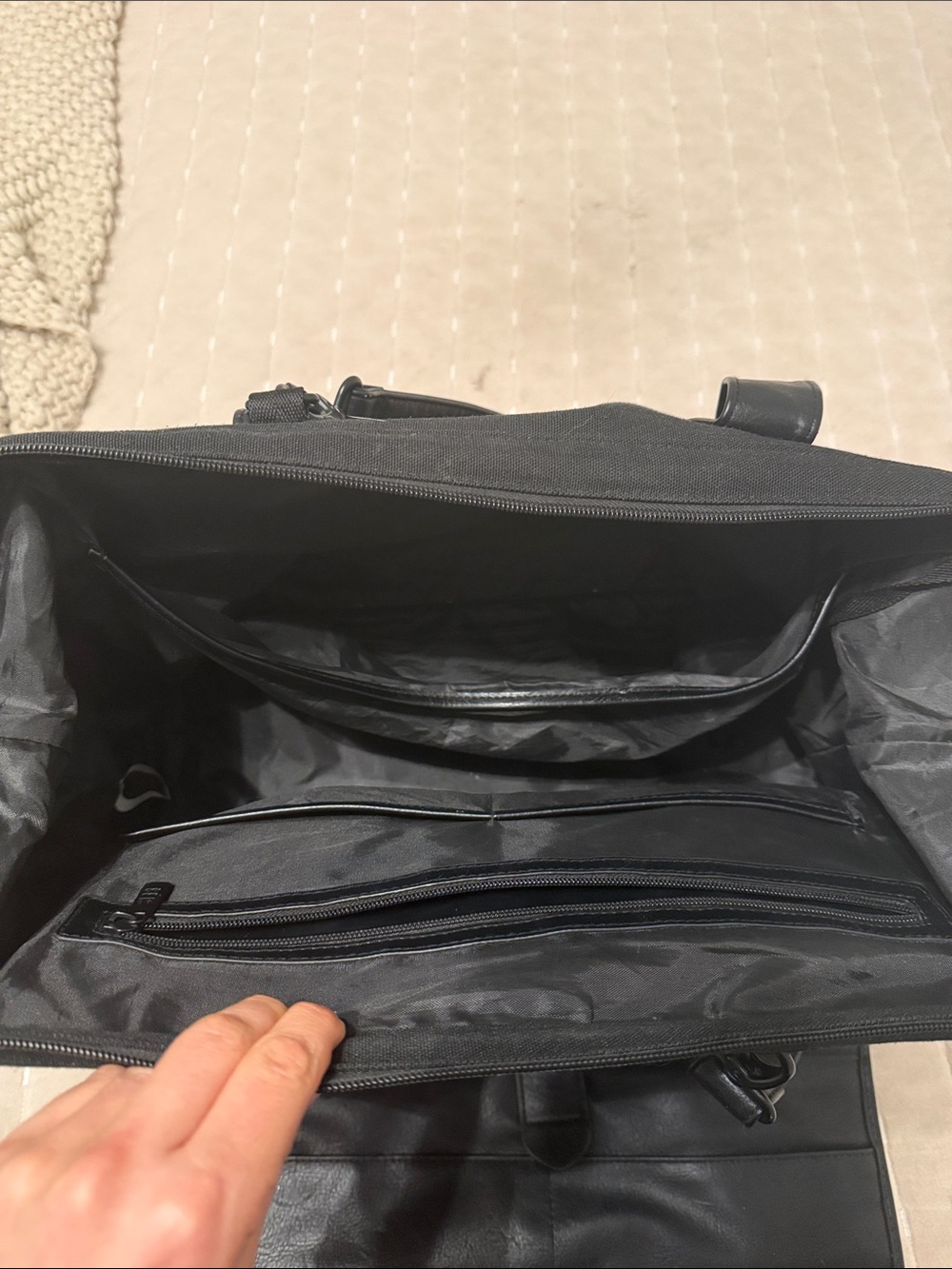 BEIS Black Canvas Mini Weekender with Detachable Shoe Storage - Picture 9 of 11